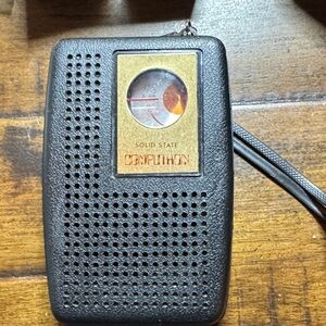 Compact COMPUTRON Solid State Portable Radio in Black -